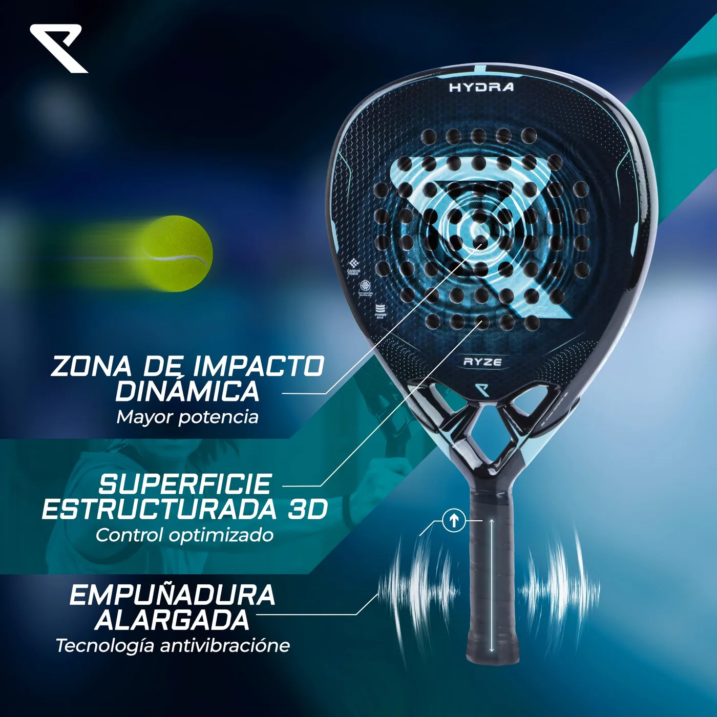 RYZE Hydra 100% Fibra de Carbono foto 2